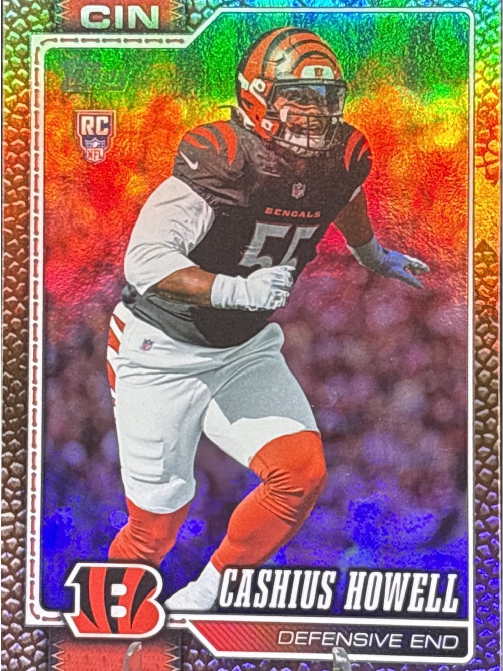 Topps Bengals Cashius Howell Rookie Football Card Refractor